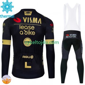 Visma Lease A Bike Cykeltrøje Langærmet + Bib Cykelbukser Vinter Thermal Fleece 2024 N001